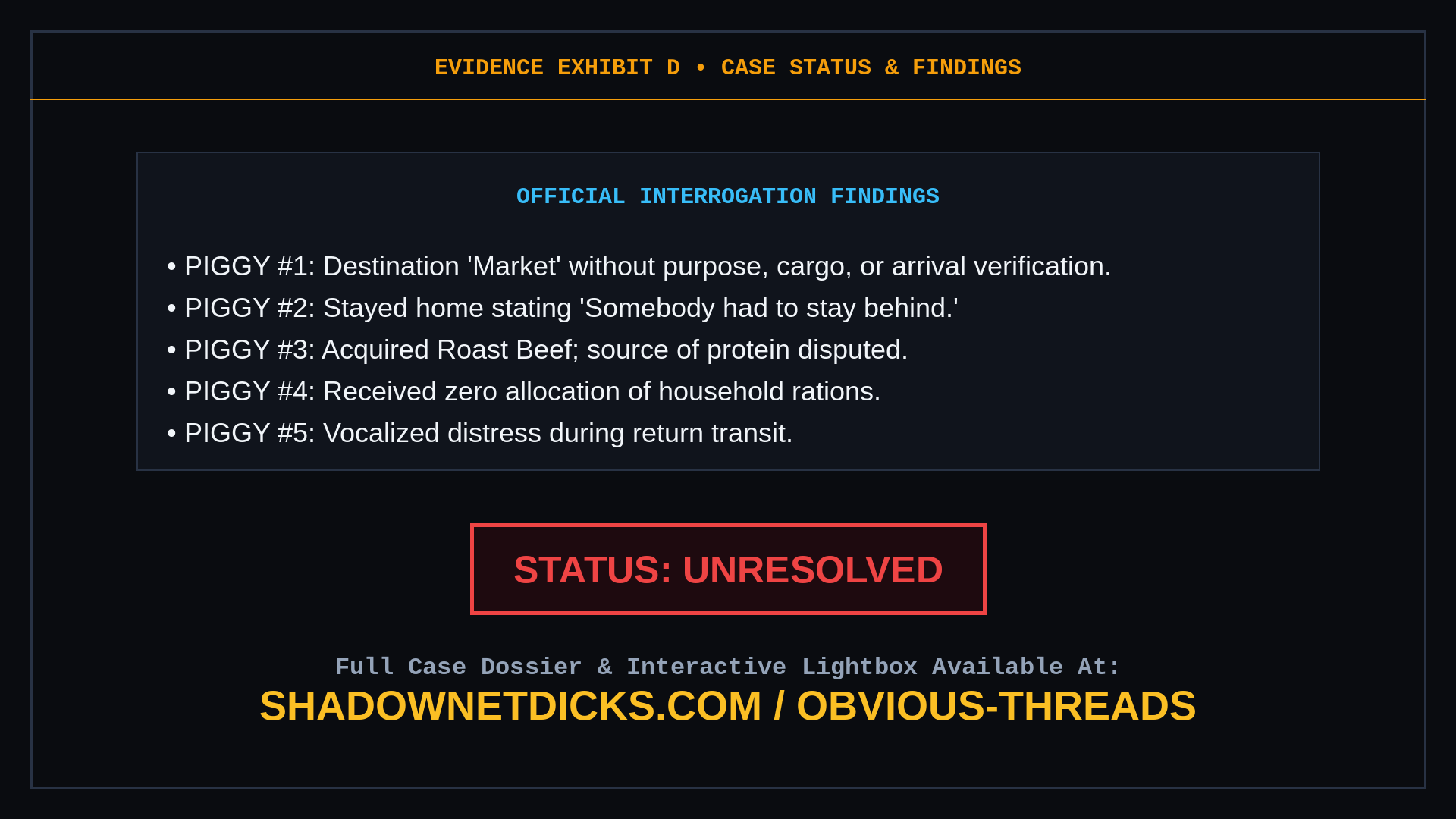 Exhibit D: Closing Findings